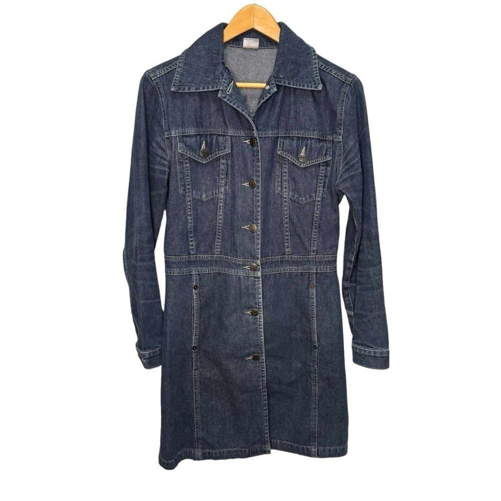 Vintage Woolworths Long Sleeve Denim Dress Coastal Cowgirl Western